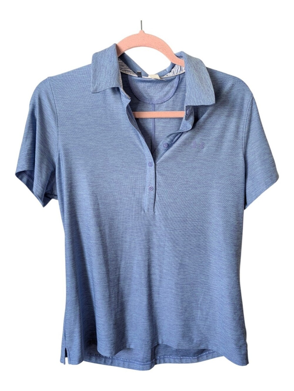 Under Armour Heathered Blue And Purple Polo Shirt Size Large
